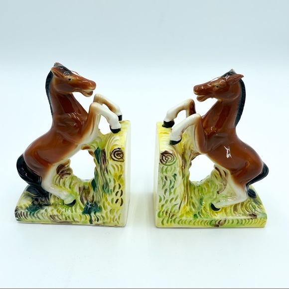 Vintage | Ceramic Horse Figurine Bookends - Picture 7 of 16